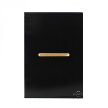 Conjunto Interruptor Paralelo Horizontal 4x2 - Novara Glass Preto Brilhante Gold Conjunto Interruptor Paralelo Horizontal 4x2 - Novara Glass Preto Brilhante Gold